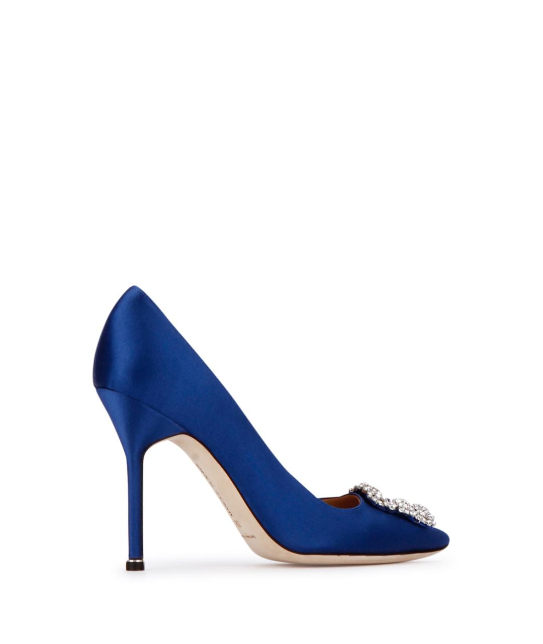 MANOLO BLAHNIK Синие текстильные туфли, фото 3