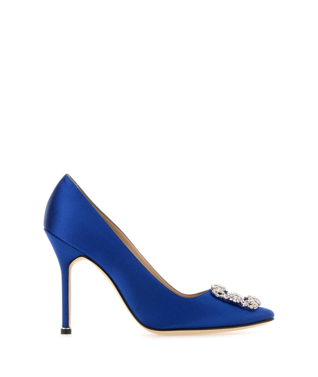 MANOLO BLAHNIK Синие текстильные туфли, фото 1