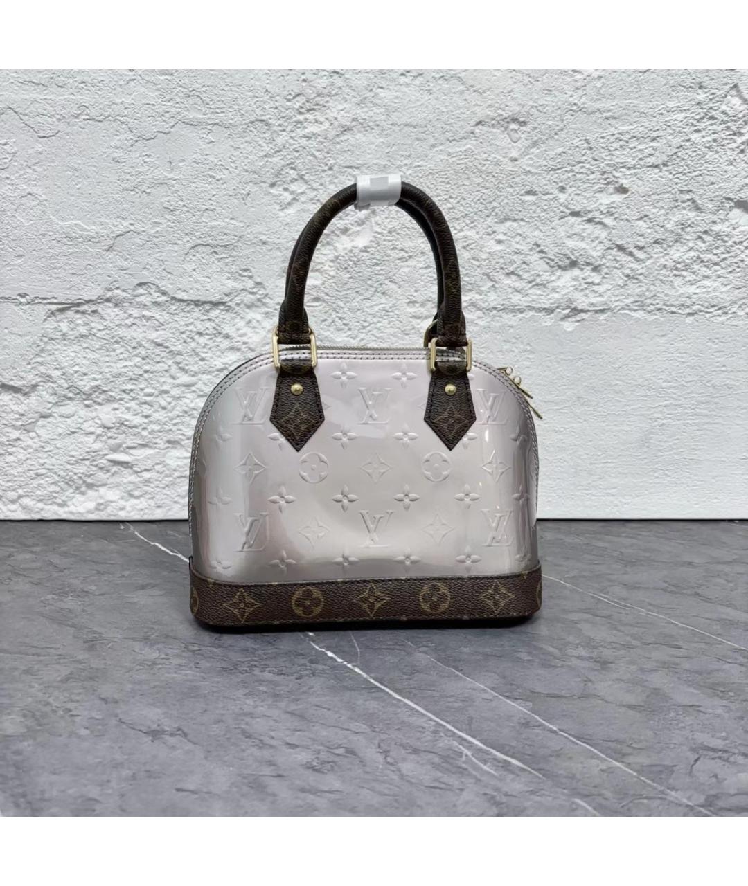 LOUIS VUITTON Фиолетовая кожаная сумка с короткими ручками, фото 7