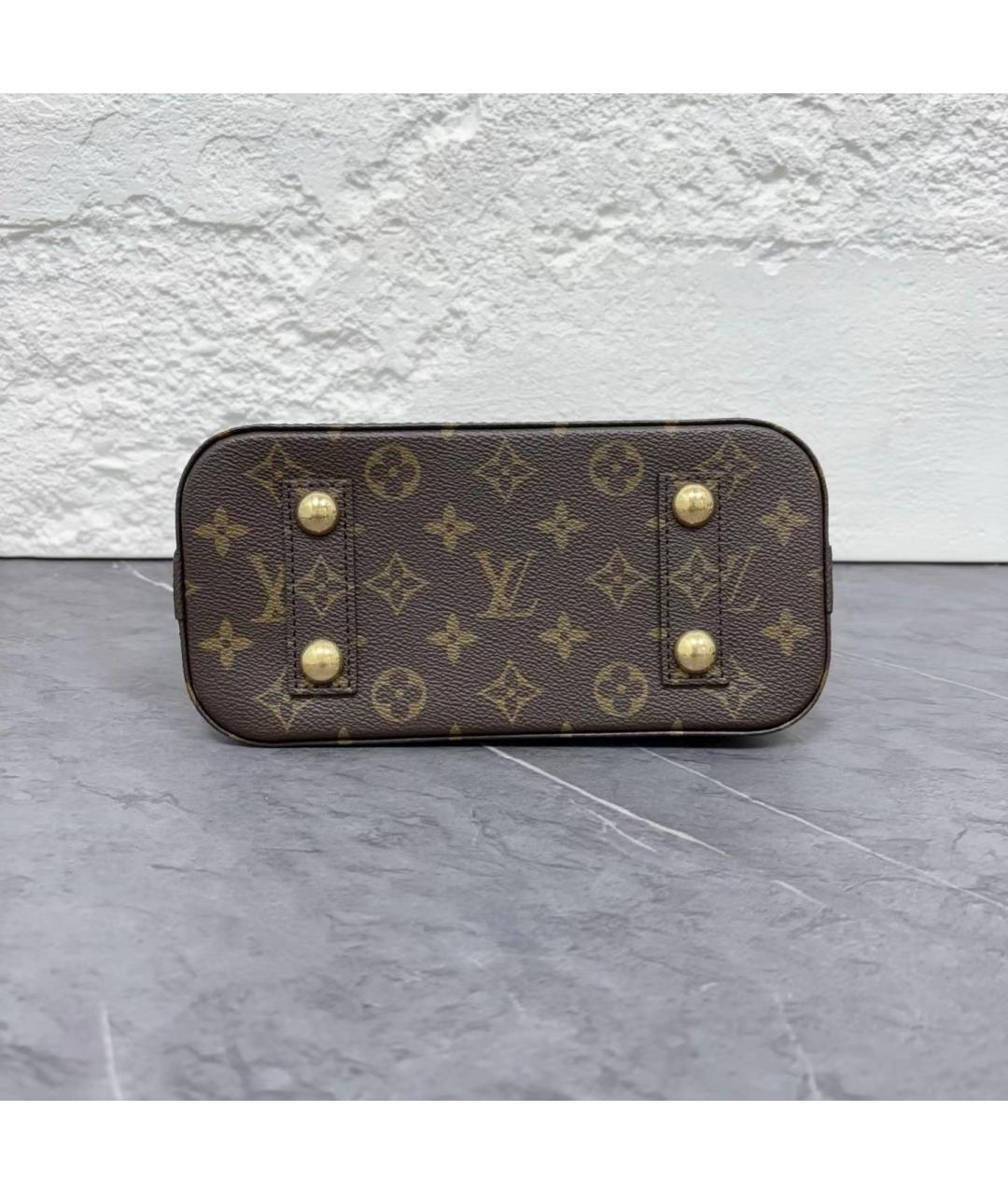 LOUIS VUITTON Фиолетовая кожаная сумка с короткими ручками, фото 4