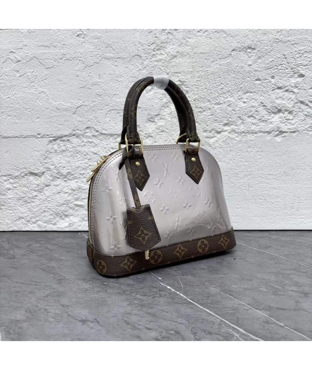 LOUIS VUITTON Фиолетовая кожаная сумка с короткими ручками, фото 3