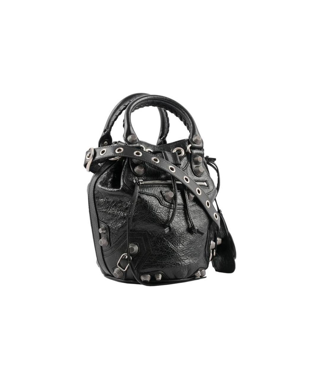 BALENCIAGA Черная кожаная сумка через плечо, фото 2
