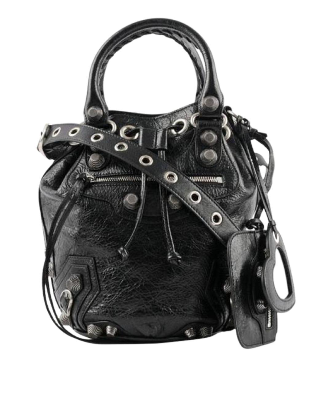 BALENCIAGA Черная кожаная сумка через плечо, фото 1