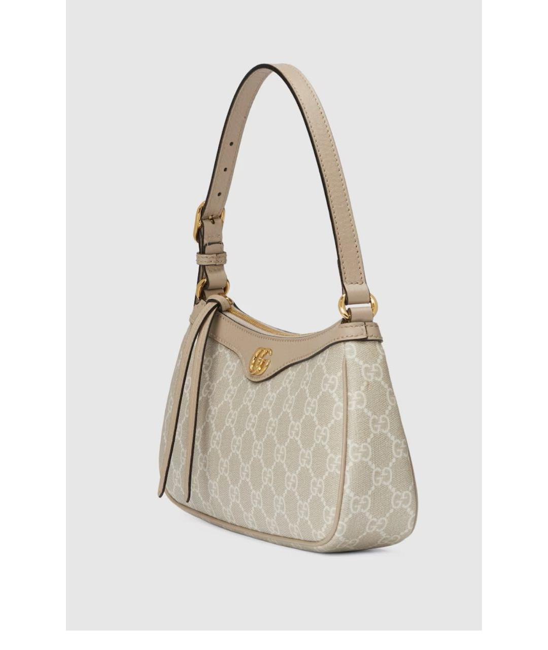 GUCCI Серая кожаная сумка с короткими ручками, фото 3