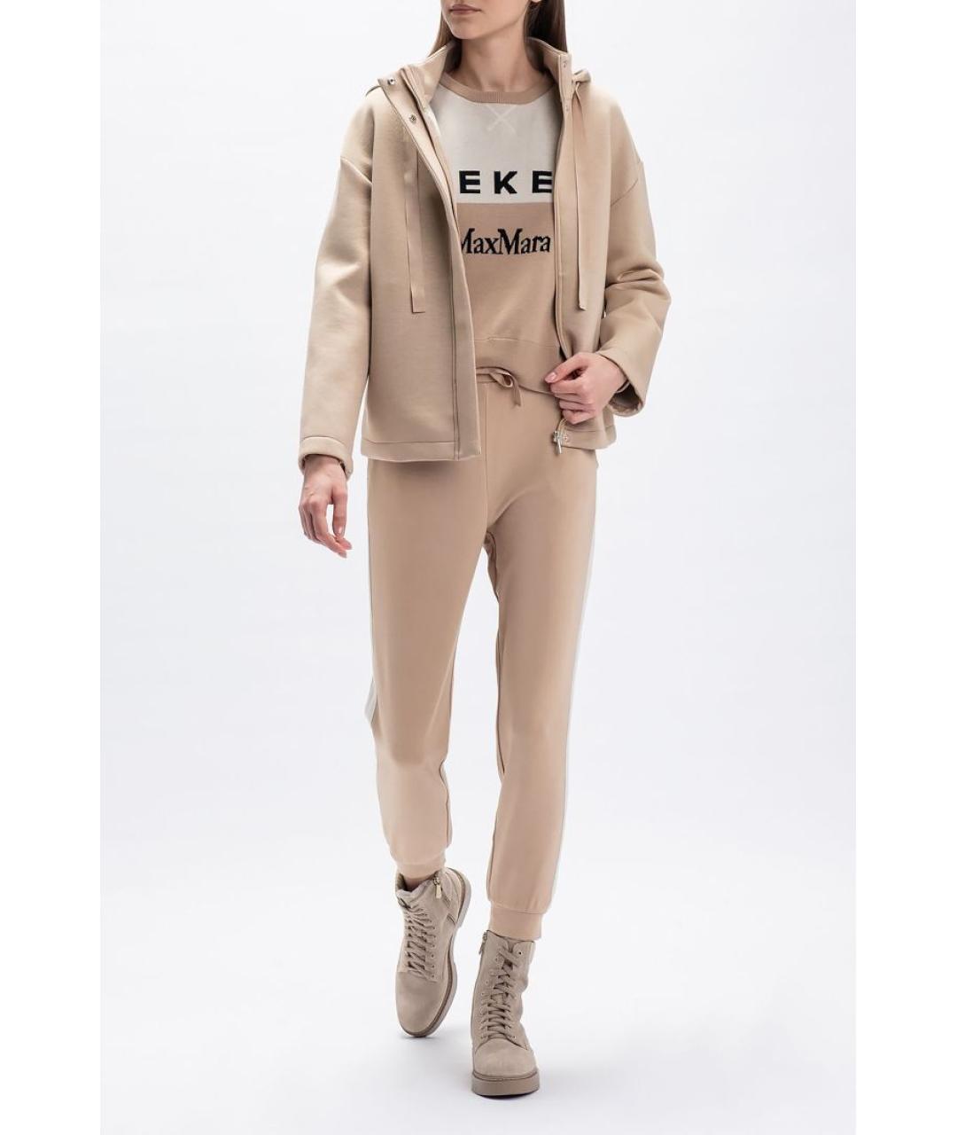 WEEKEND MAX MARA Бежевые прямые брюки, фото 2