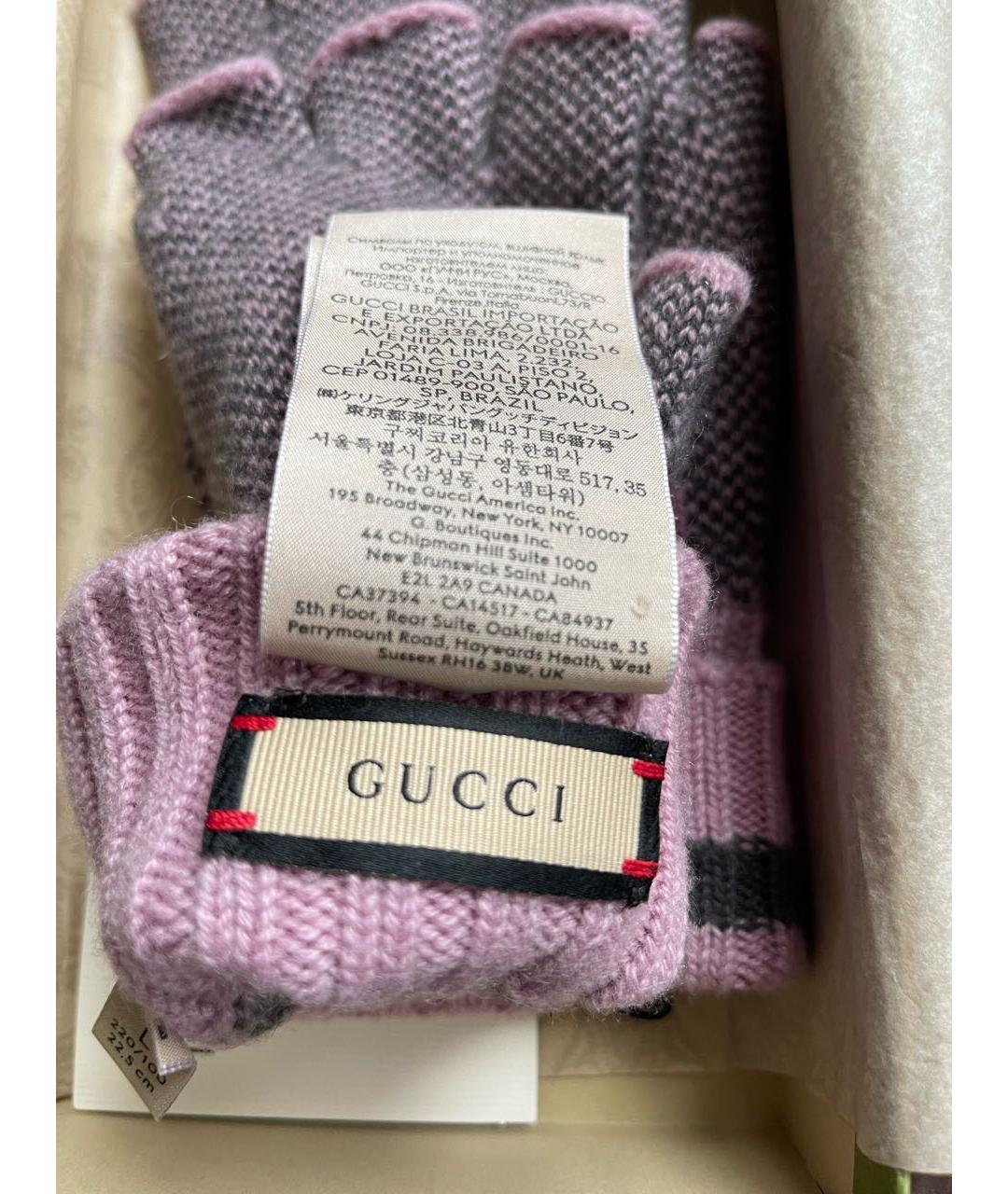 GUCCI Розовые кашемировые митенки, фото 8