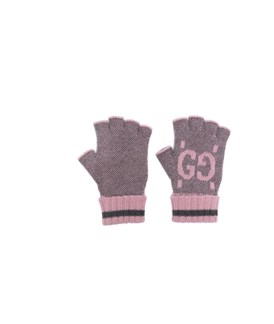 GUCCI Розовые кашемировые митенки, фото 1