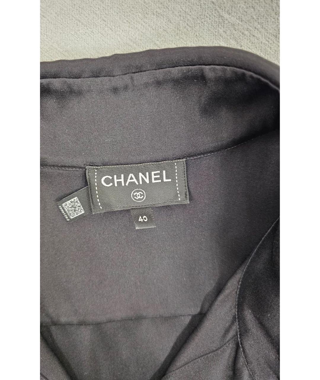 CHANEL Черная шелковая рубашка, фото 3