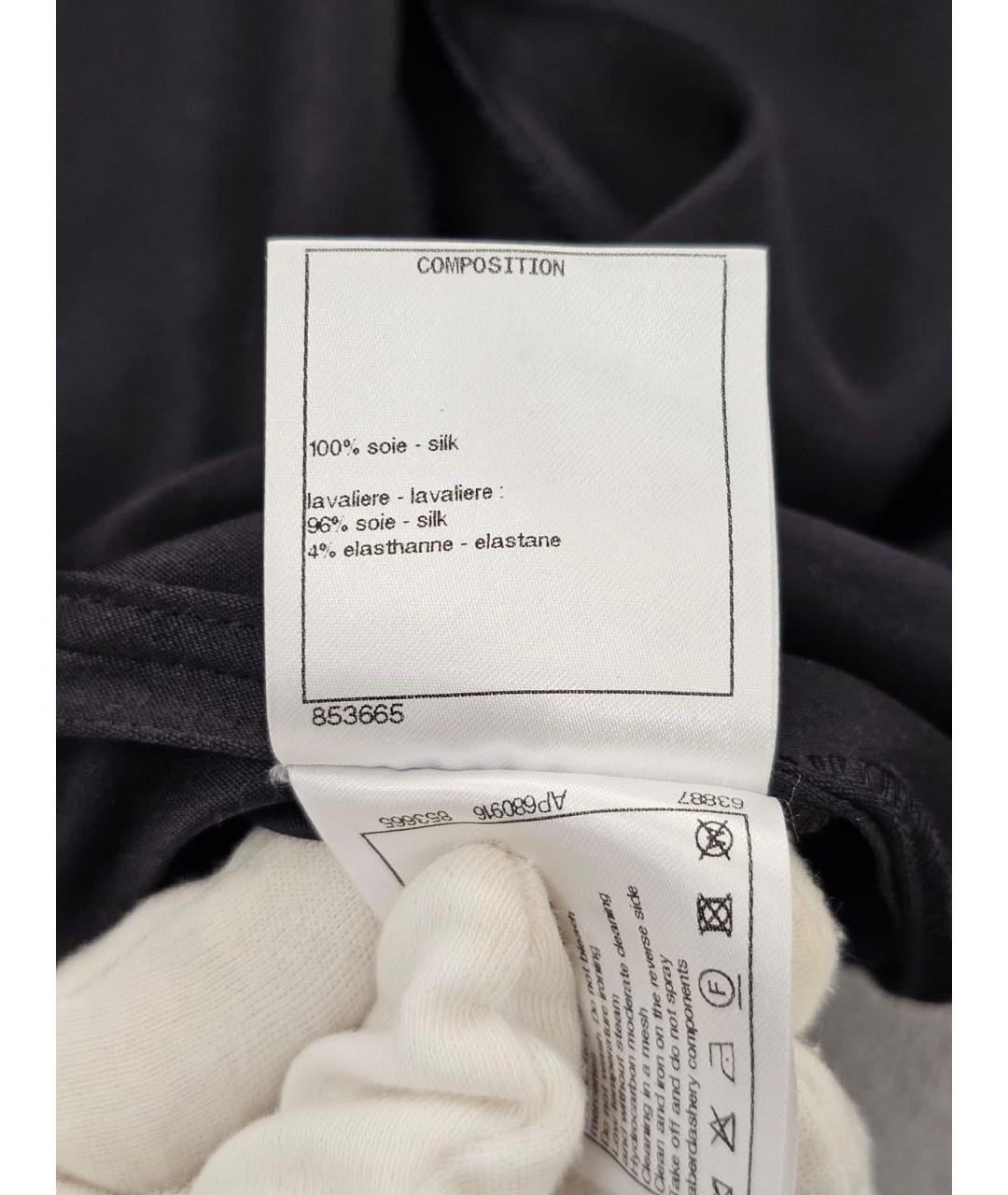 CHANEL Черная шелковая рубашка, фото 8