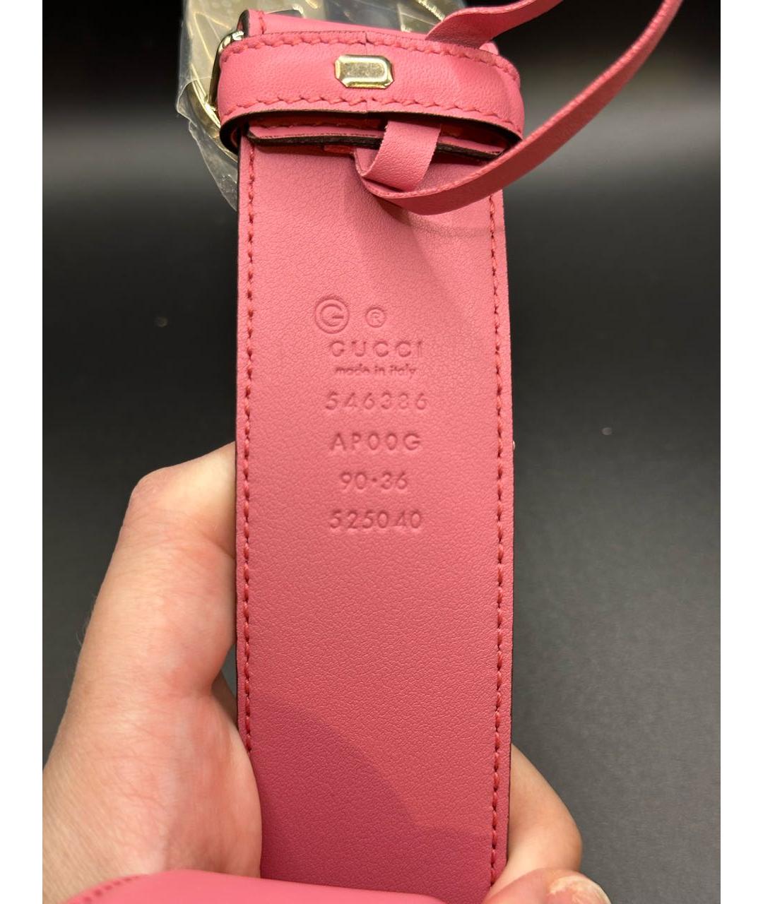 GUCCI Розовый кожаный ремень, фото 3