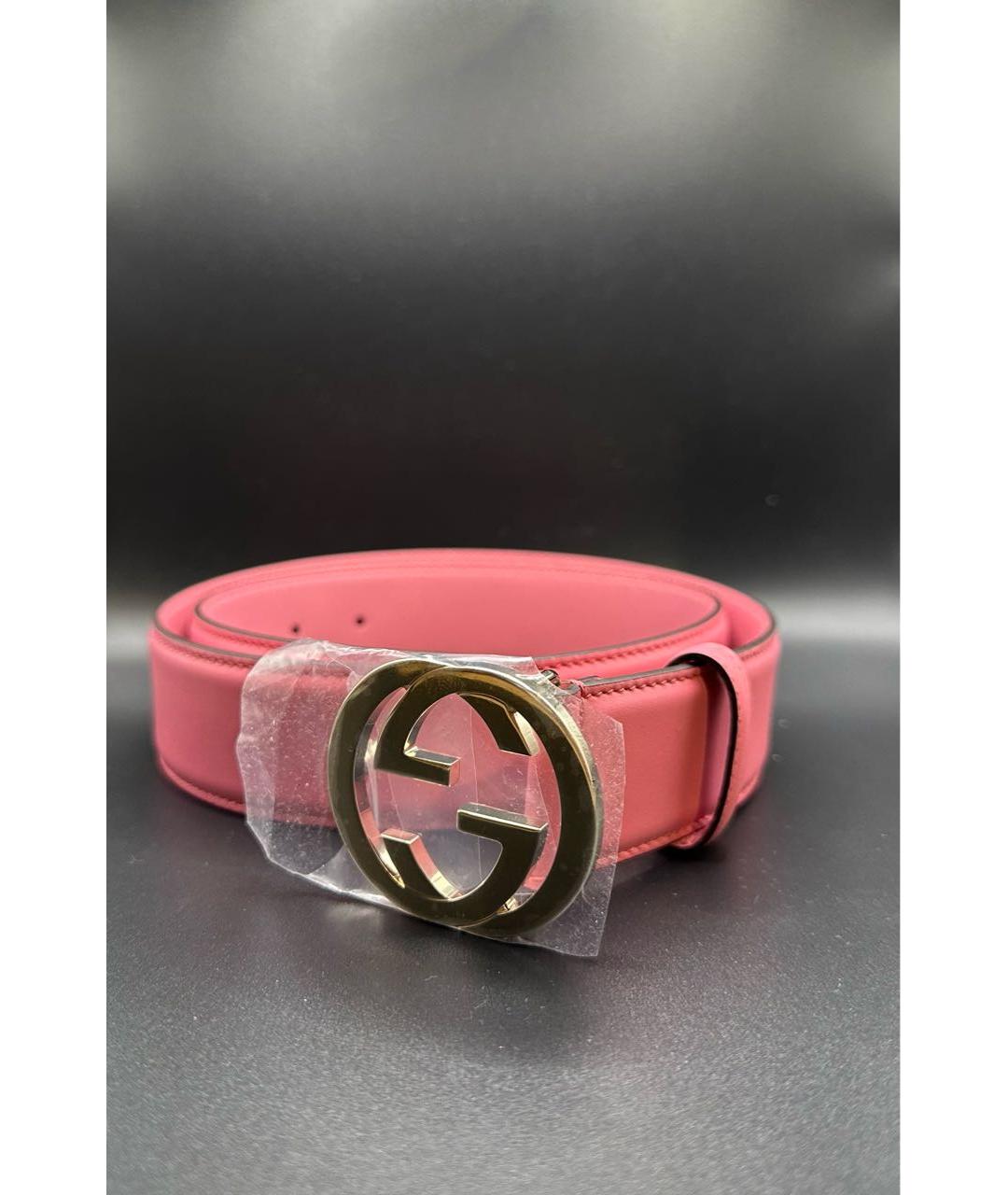 GUCCI Розовый кожаный ремень, фото 2