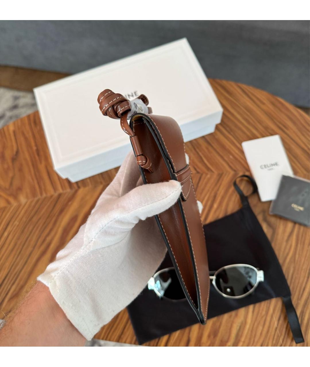 CELINE Серебряные металлические солнцезащитные очки, фото 6