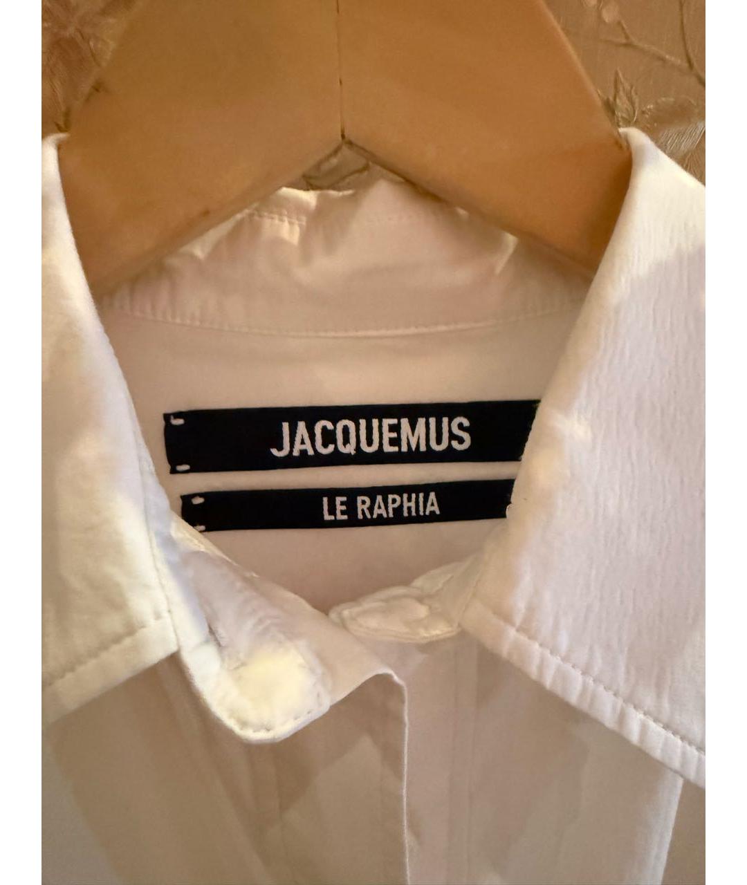 JACQUEMUS Белая хлопковая рубашка, фото 4