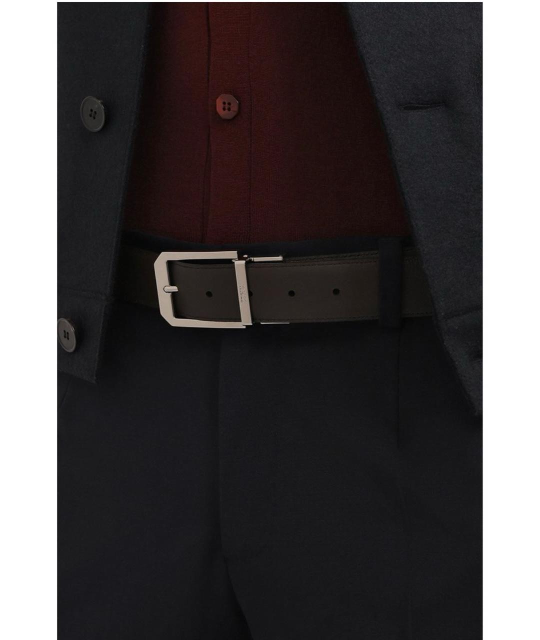 ZZEGNA Черный кожаный ремень, фото 2