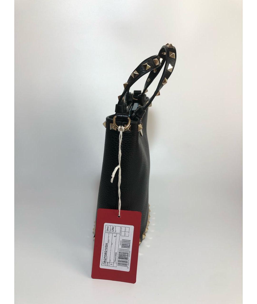 VALENTINO Черная кожаная сумка через плечо, фото 2