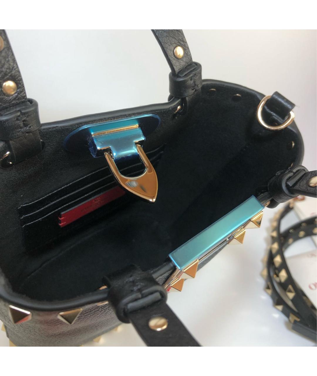 VALENTINO Черная кожаная сумка через плечо, фото 4