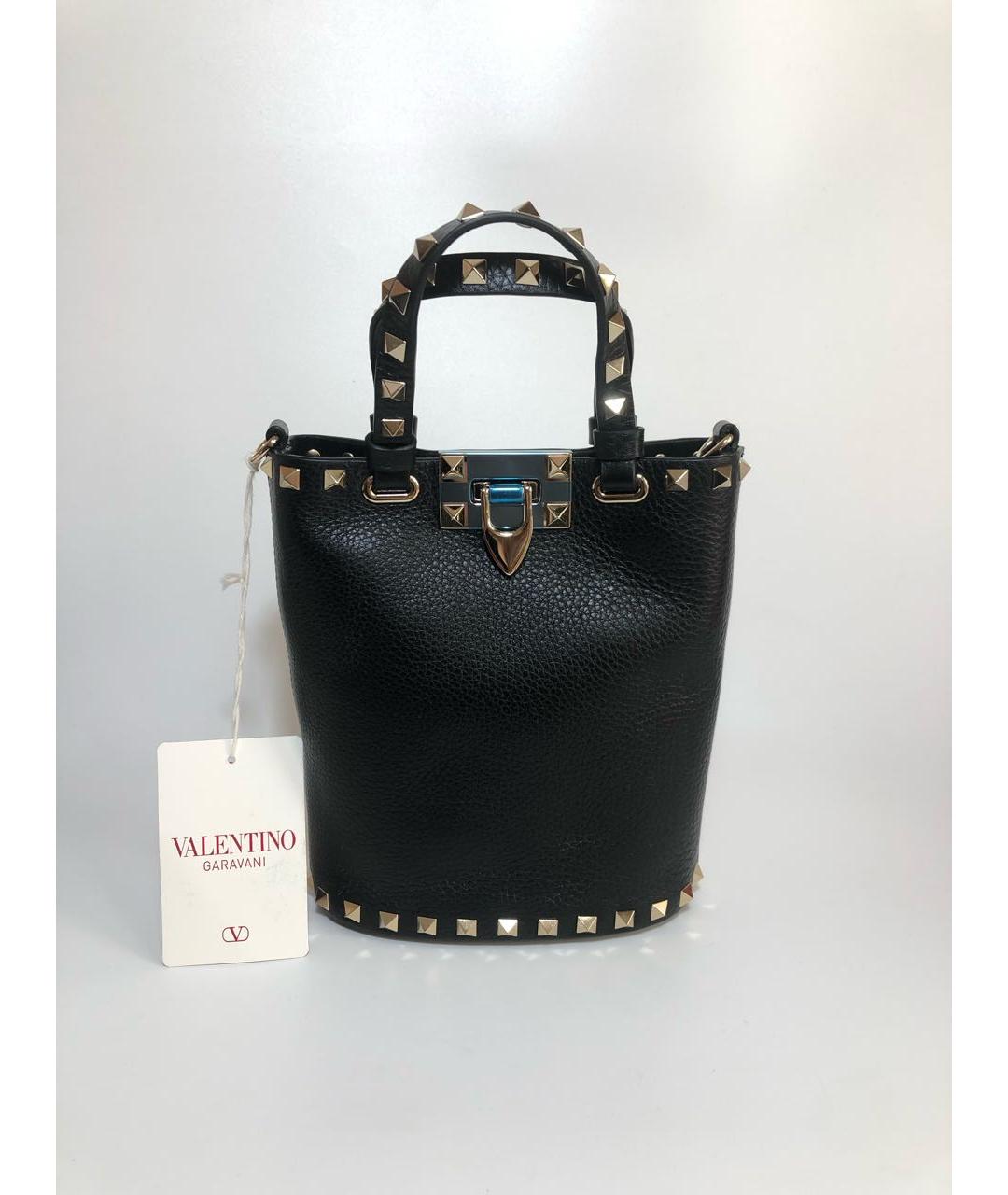 VALENTINO Черная кожаная сумка через плечо, фото 8