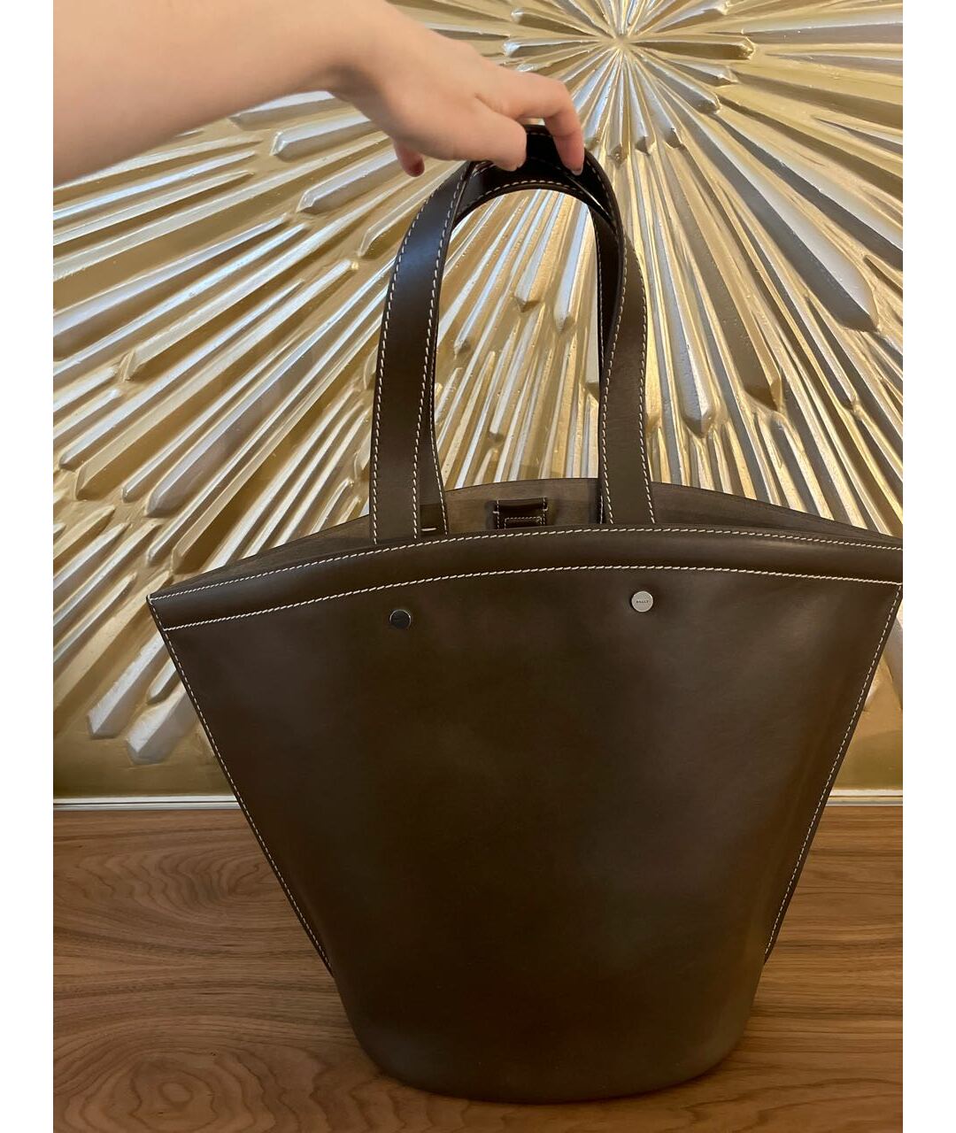 BALLY Коричневая кожаная пляжная сумка, фото 3