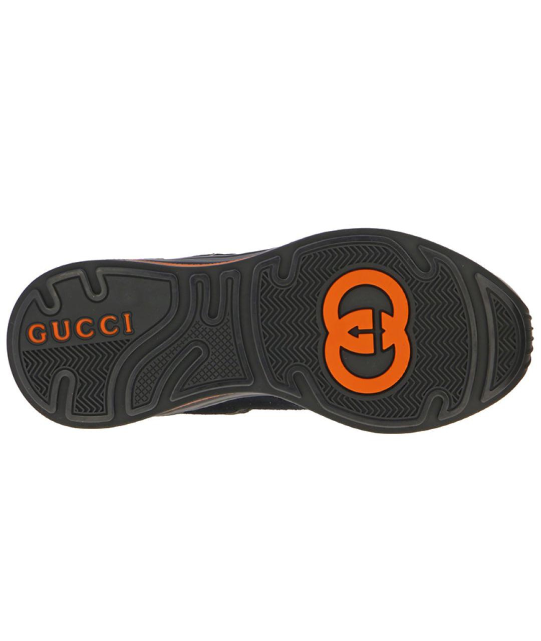 GUCCI Черные низкие кроссовки / кеды, фото 5