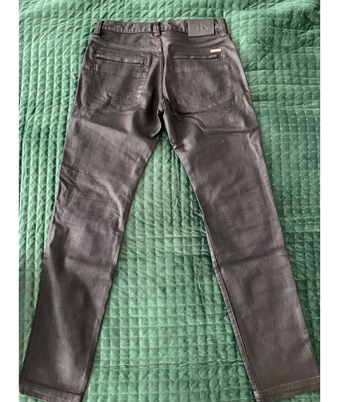 ARMANI EXCHANGE Антрацитовые хлопковые прямые джинсы, фото 2