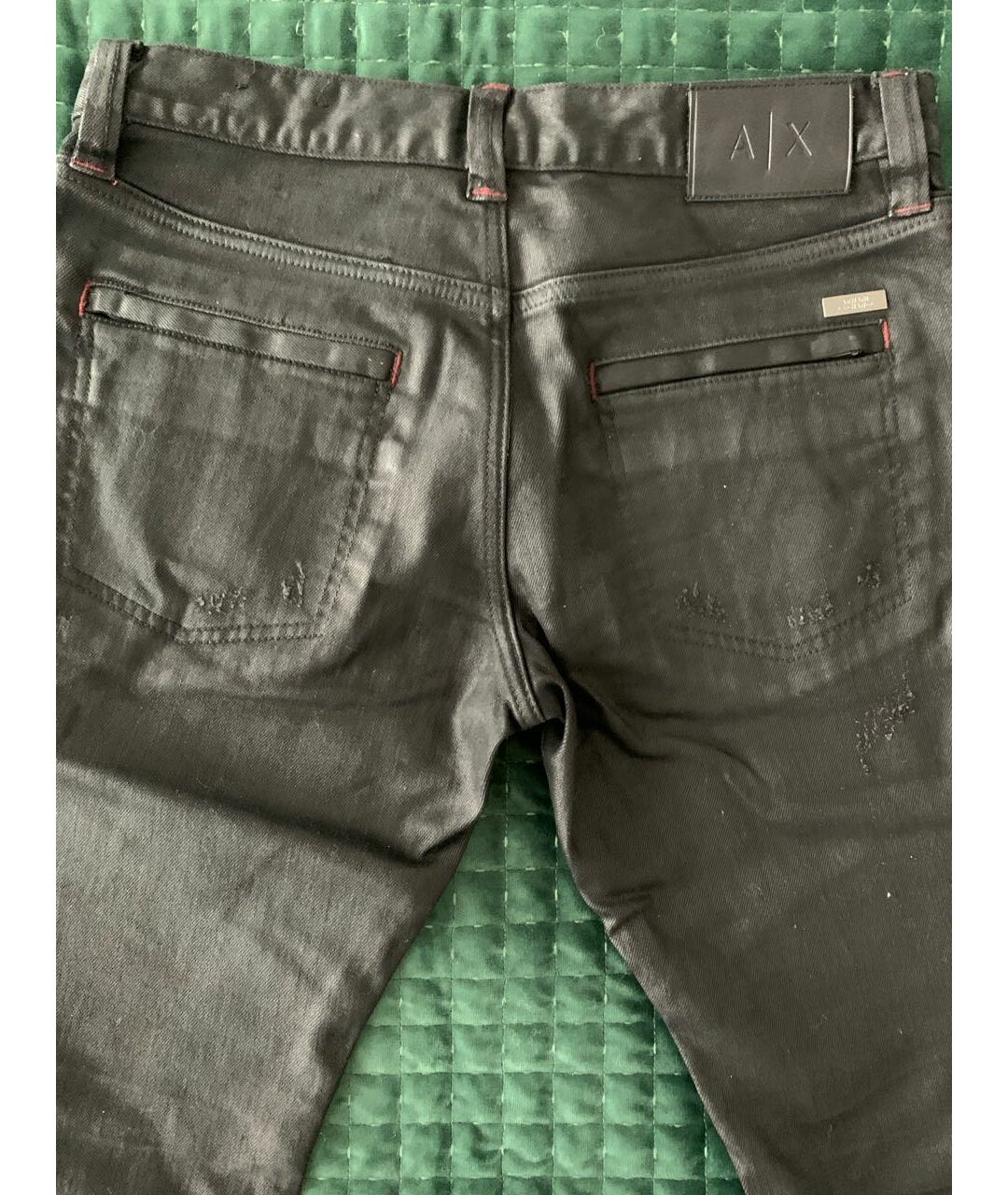 ARMANI EXCHANGE Антрацитовые хлопковые прямые джинсы, фото 4