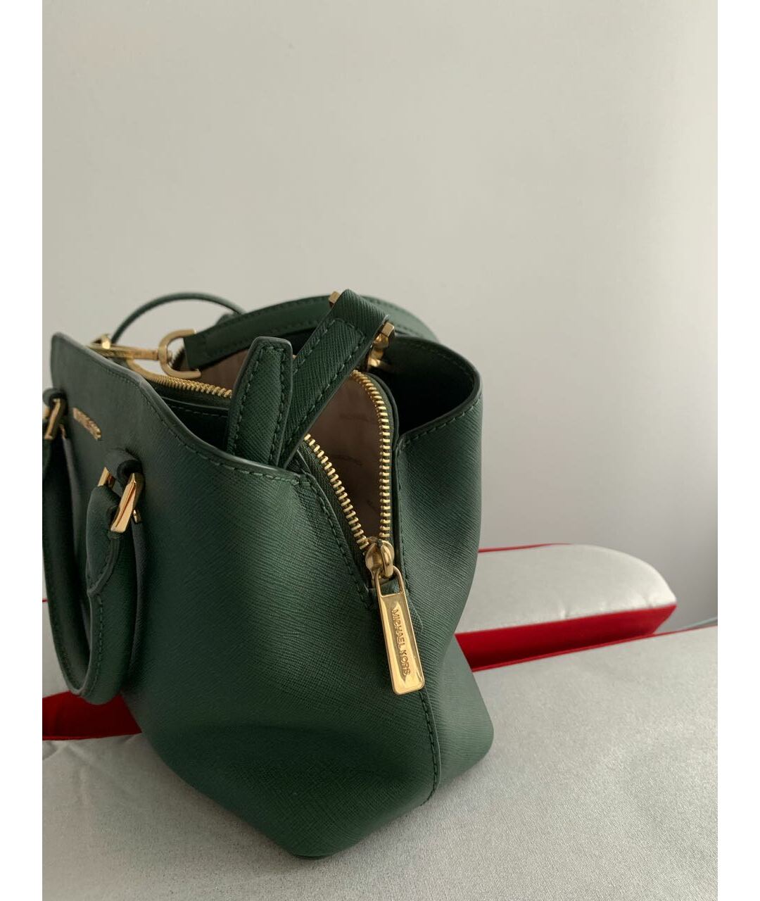 MICHAEL KORS Зеленая сумка тоут из искусственной кожи, фото 3