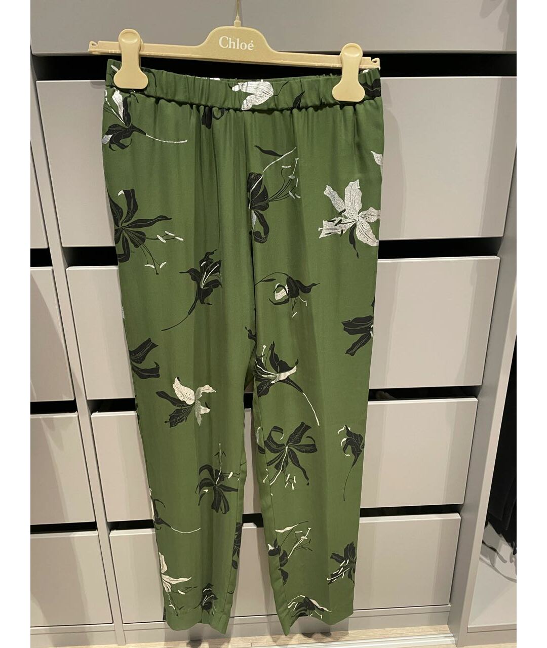 DRIES VAN NOTEN Зеленые шелковые брюки узкие, фото 5
