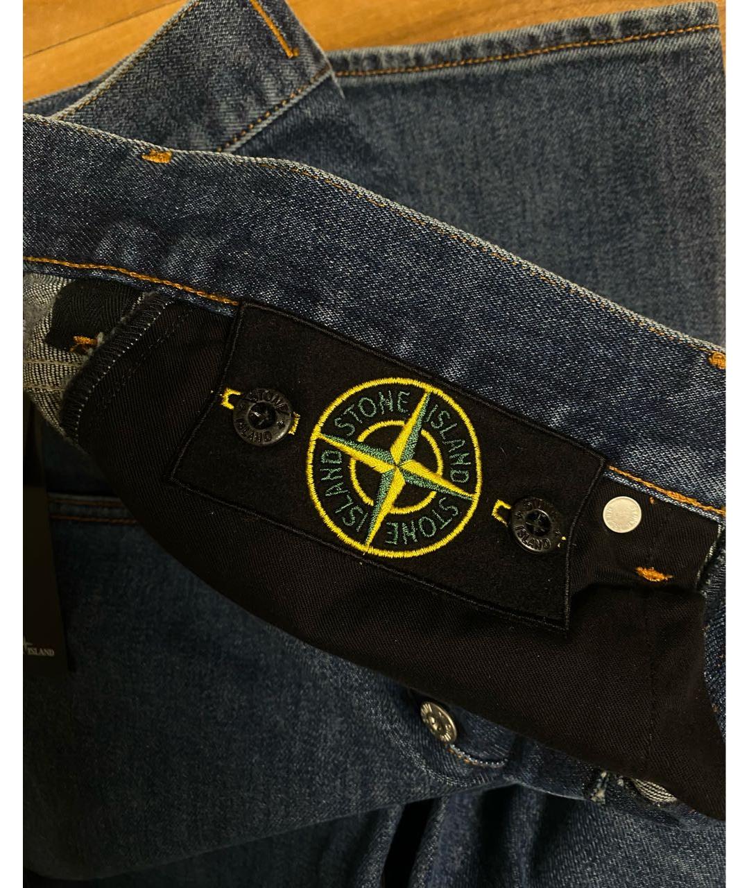 STONE ISLAND Синие хлопковые джинсы, фото 4