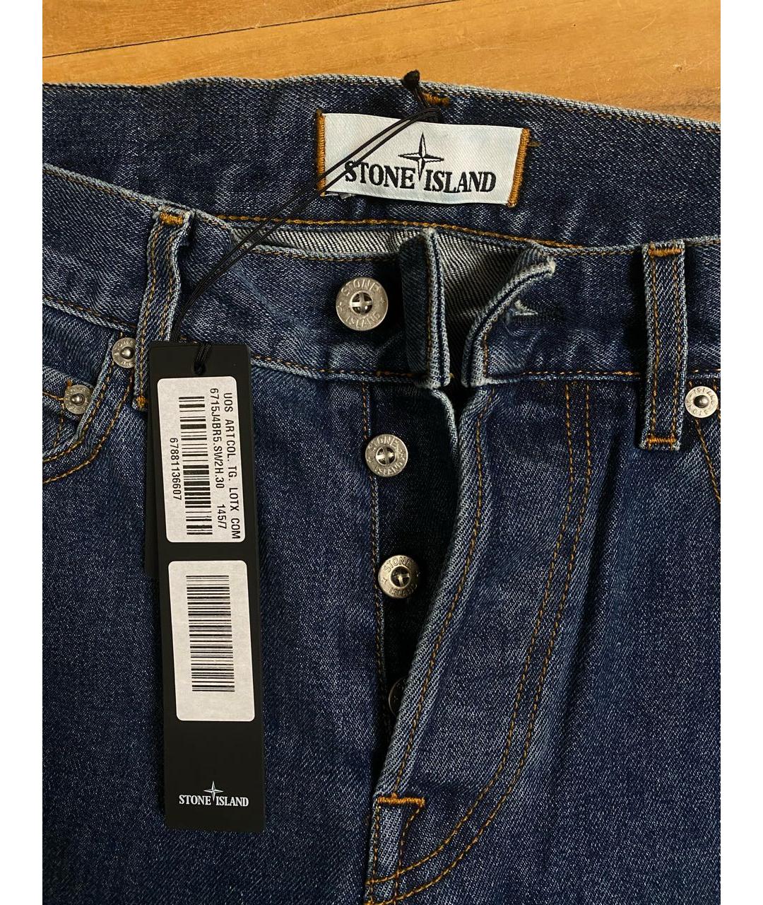 STONE ISLAND Синие хлопковые джинсы, фото 3