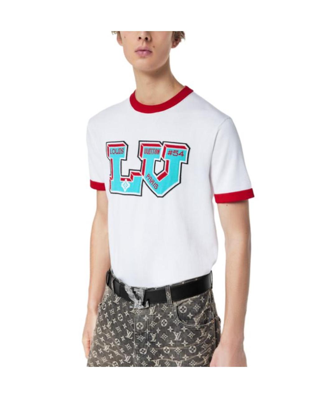 LOUIS VUITTON Белая хлопковая футболка, фото 4