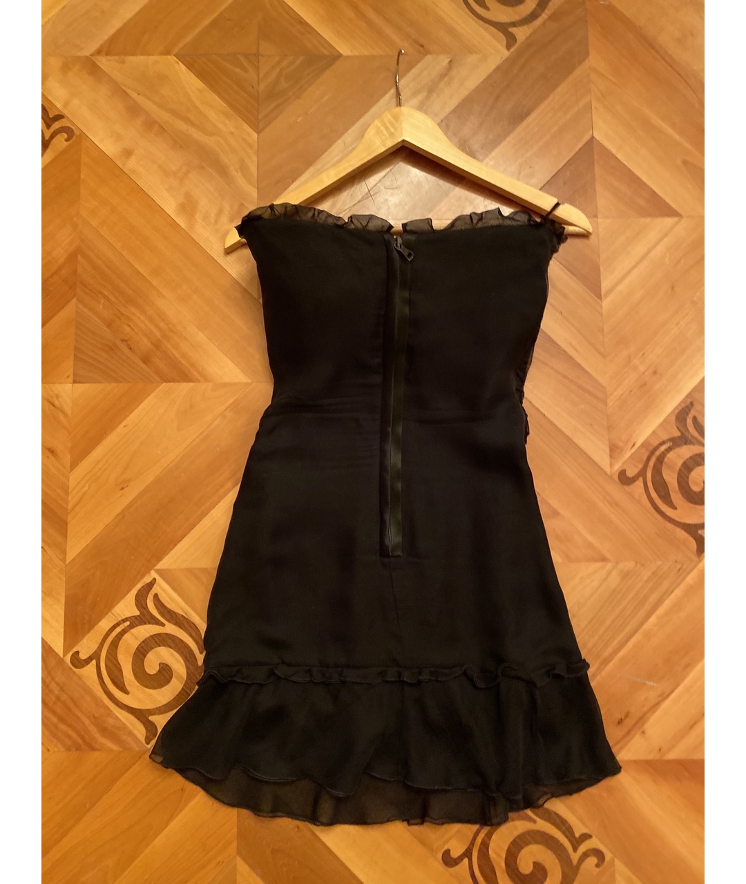 VALENTINO Черное шелковое коктейльное платье, фото 2
