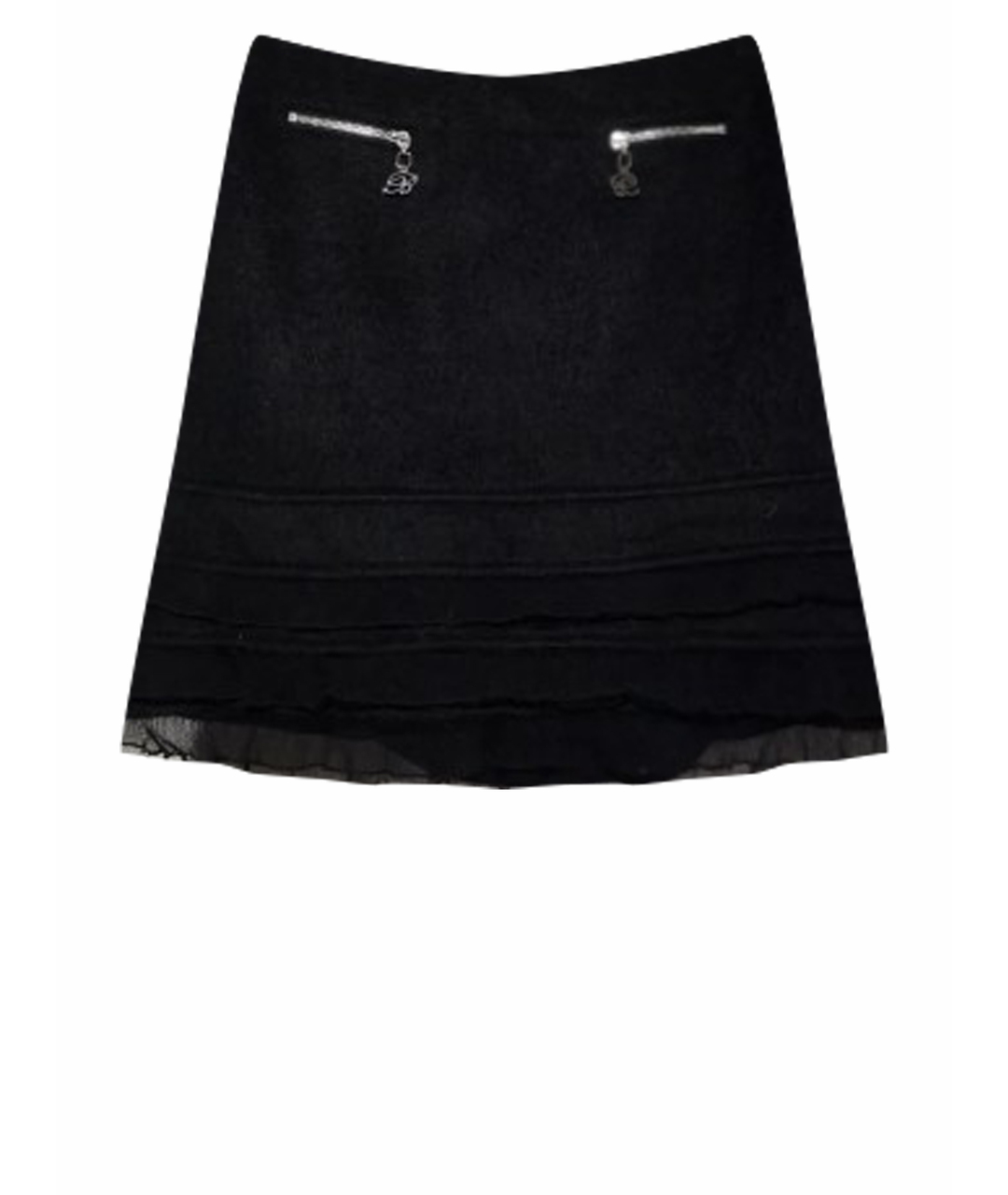 BLUMARINE Черная шерстяная юбка мини, фото 1