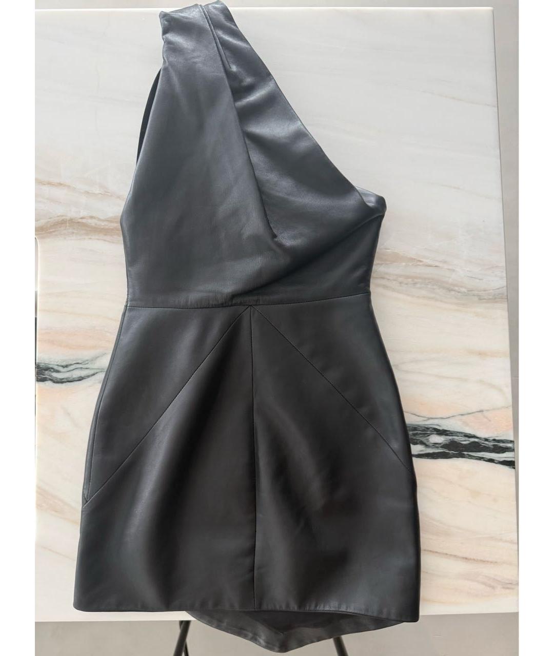 ALEXANDRE VAUTHIER Черное кожаное коктейльное платье, фото 8