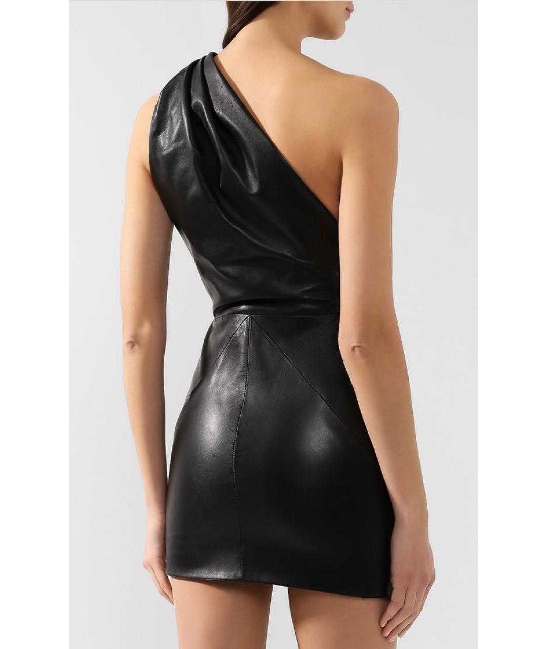 ALEXANDRE VAUTHIER Черное кожаное коктейльное платье, фото 8