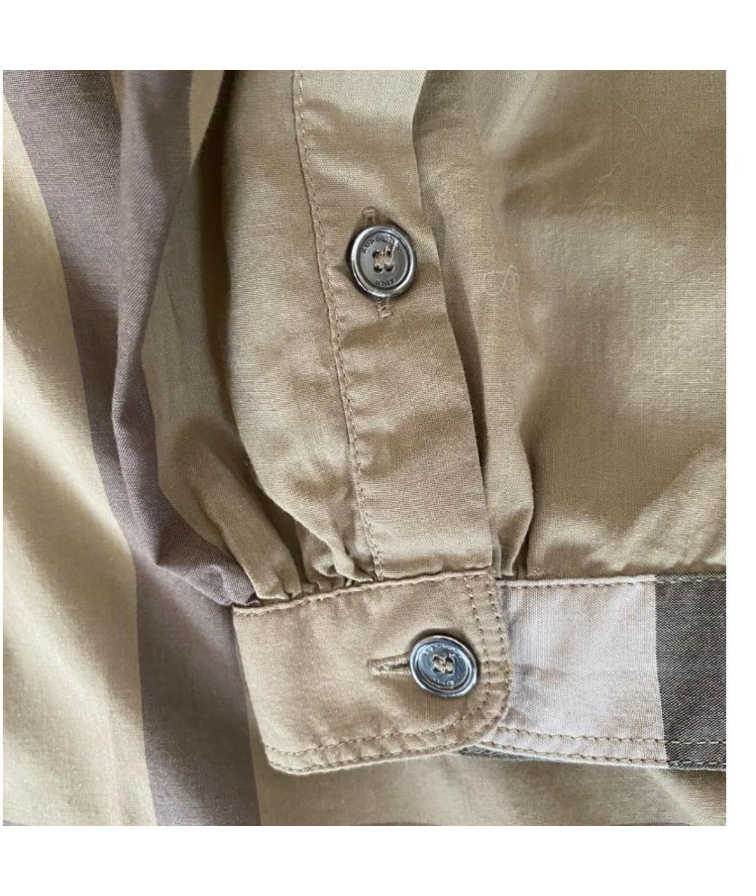 BURBERRY Бежевая хлопковая рубашка, фото 5