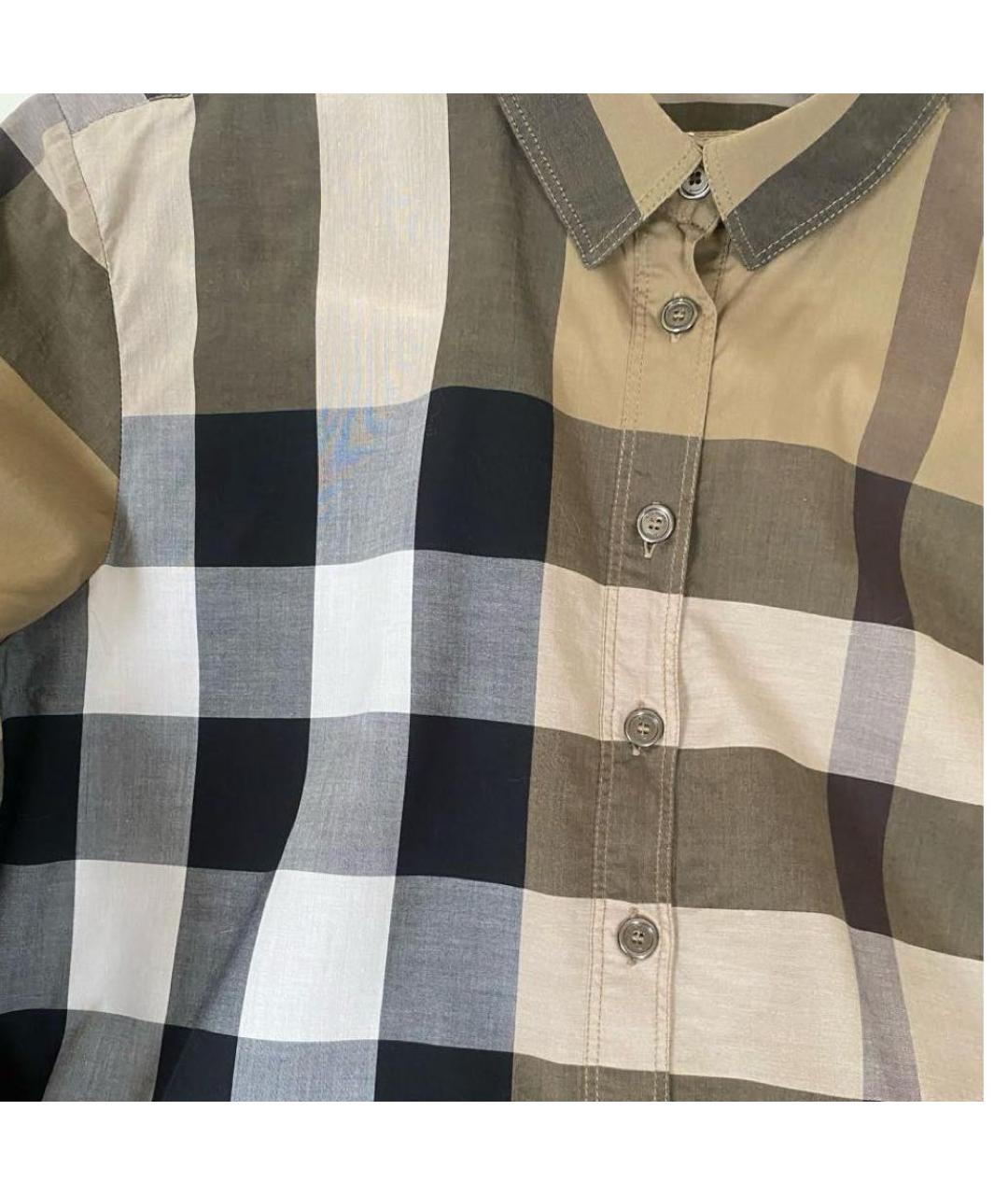 BURBERRY Бежевая хлопковая рубашка, фото 3
