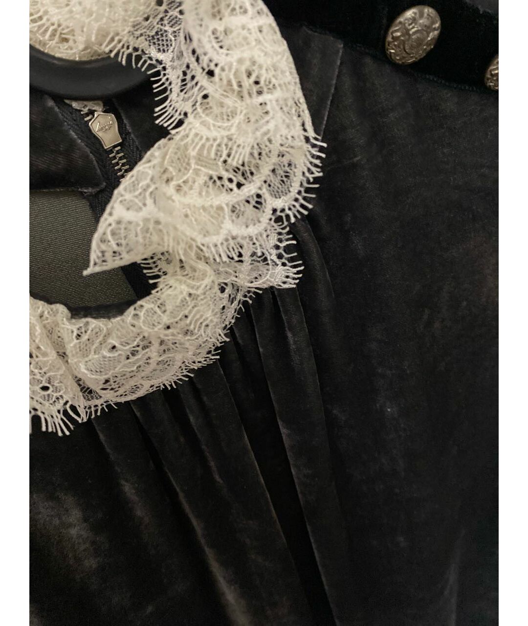 PHILOSOPHY DI LORENZO SERAFINI Серое бархатное повседневное платье, фото 4