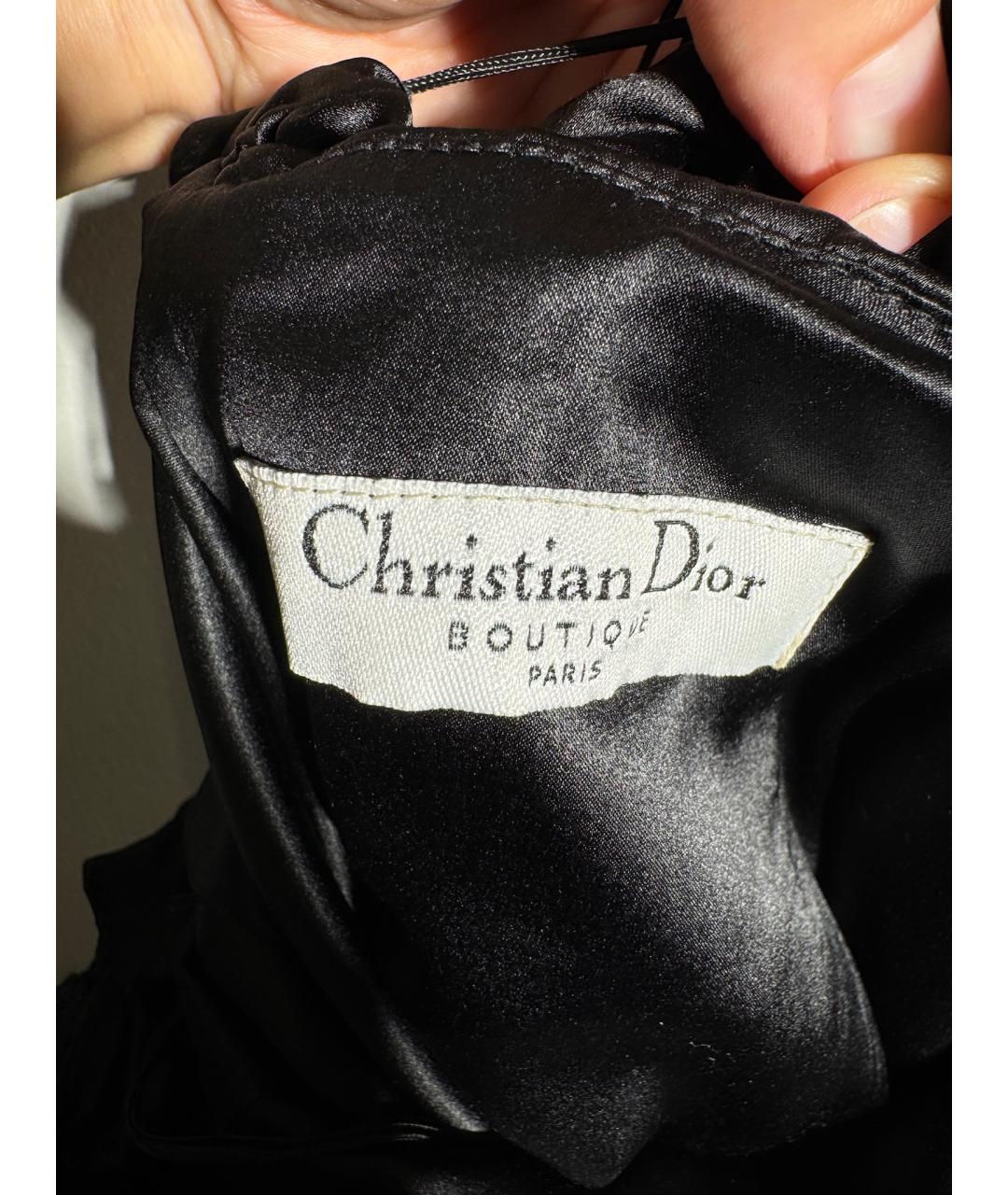 CHRISTIAN DIOR Черное шелковое коктейльное платье, фото 8