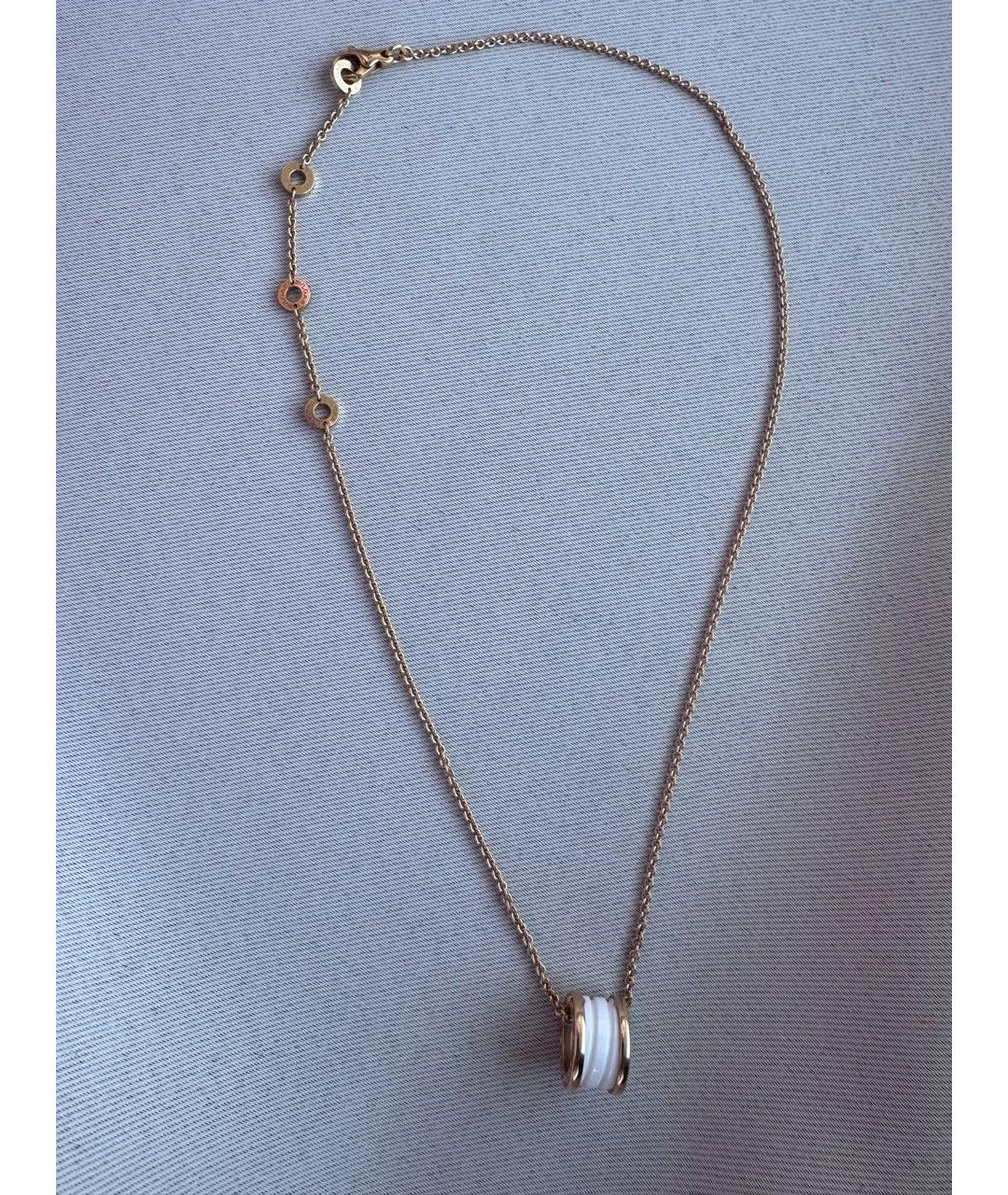 BVLGARI Белое колье из розового золота, фото 5