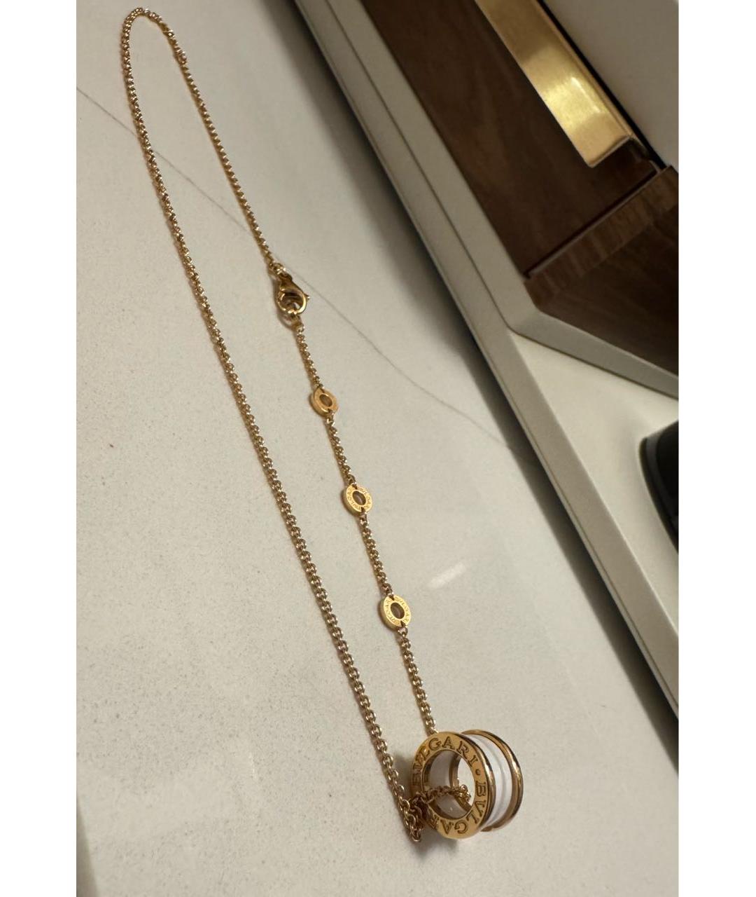BVLGARI Белое колье из розового золота, фото 5