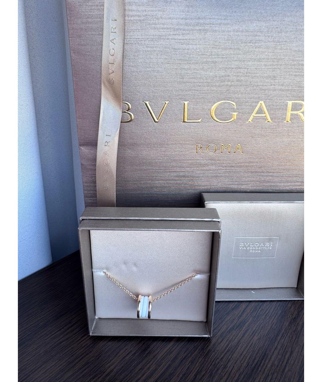 BVLGARI Белое колье из розового золота, фото 3