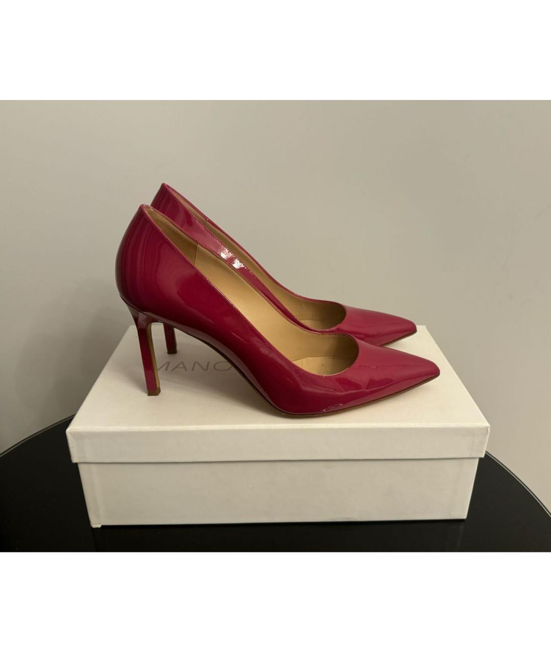 MANOLO BLAHNIK Розовые туфли из лакированной кожи, фото 5