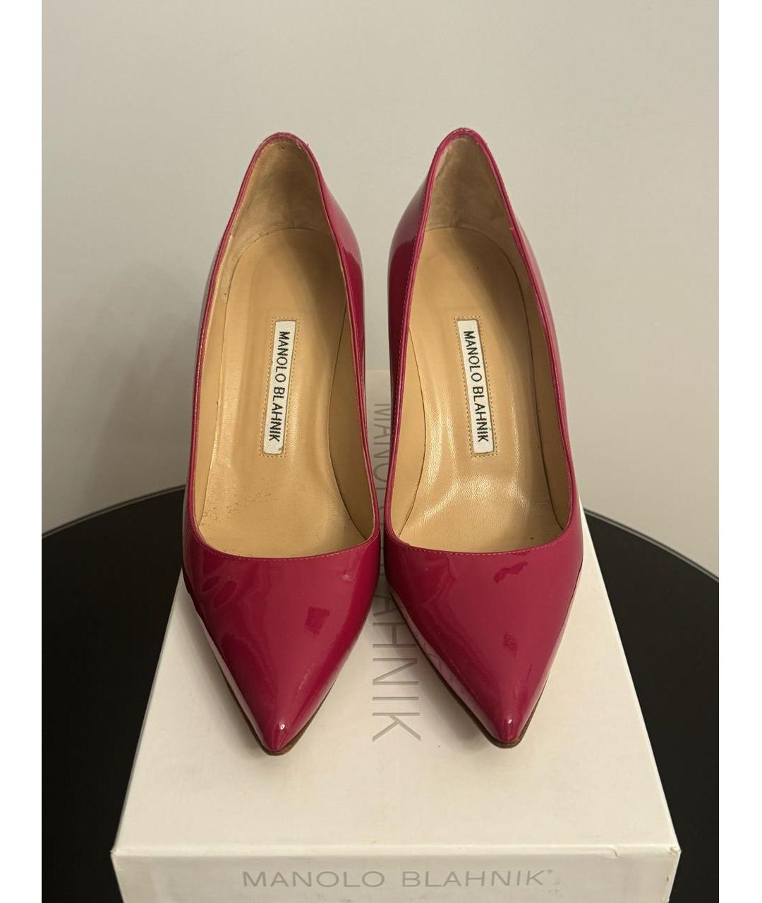 MANOLO BLAHNIK Розовые туфли из лакированной кожи, фото 2