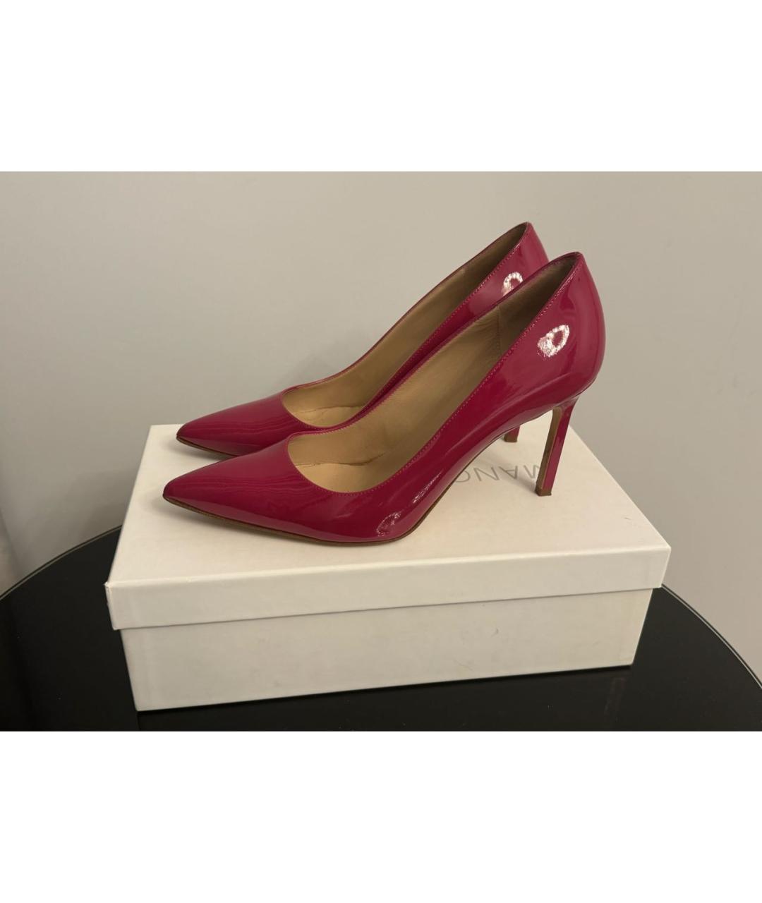MANOLO BLAHNIK Розовые туфли из лакированной кожи, фото 3