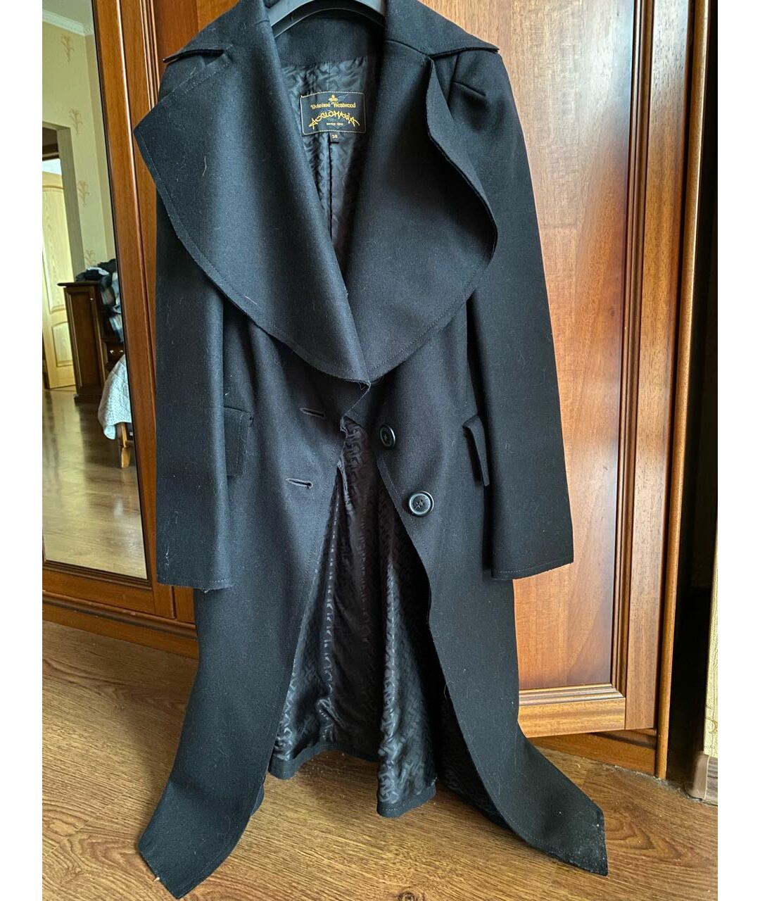 VIVIENNE WESTWOOD Черное шерстяное пальто, фото 7