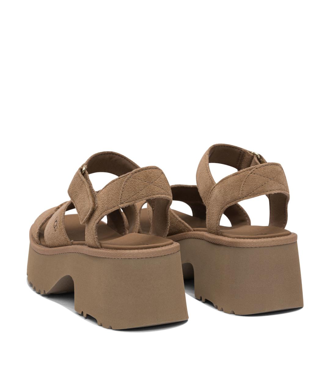 UGG AUSTRALIA Бежевые кожаные сандалии, фото 4