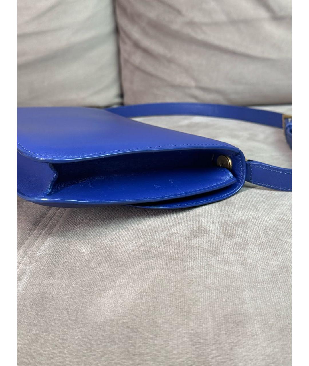 SAINT LAURENT Синяя кожаная сумка через плечо, фото 7