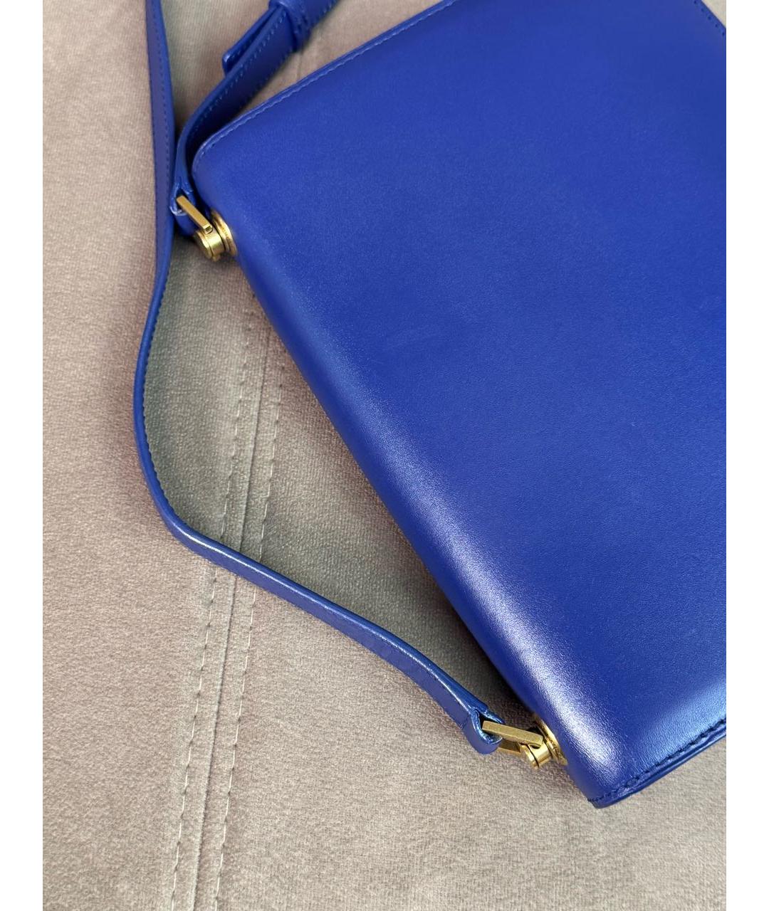 SAINT LAURENT Синяя кожаная сумка через плечо, фото 4