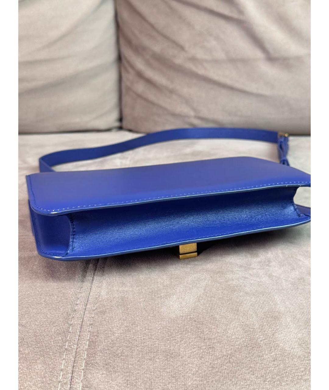 SAINT LAURENT Синяя кожаная сумка через плечо, фото 6