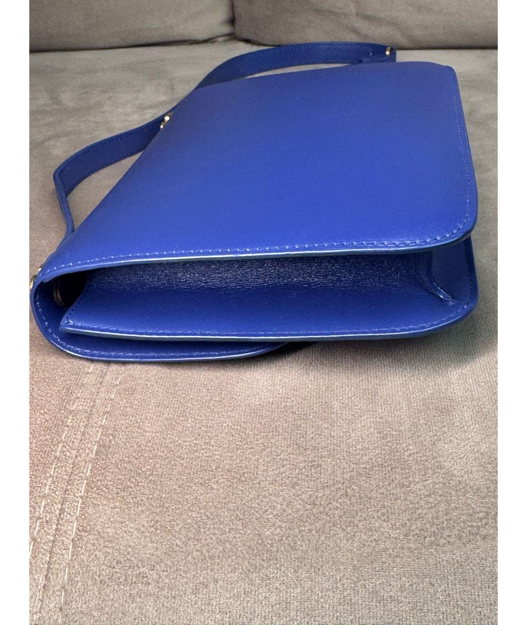 SAINT LAURENT Синяя кожаная сумка через плечо, фото 5